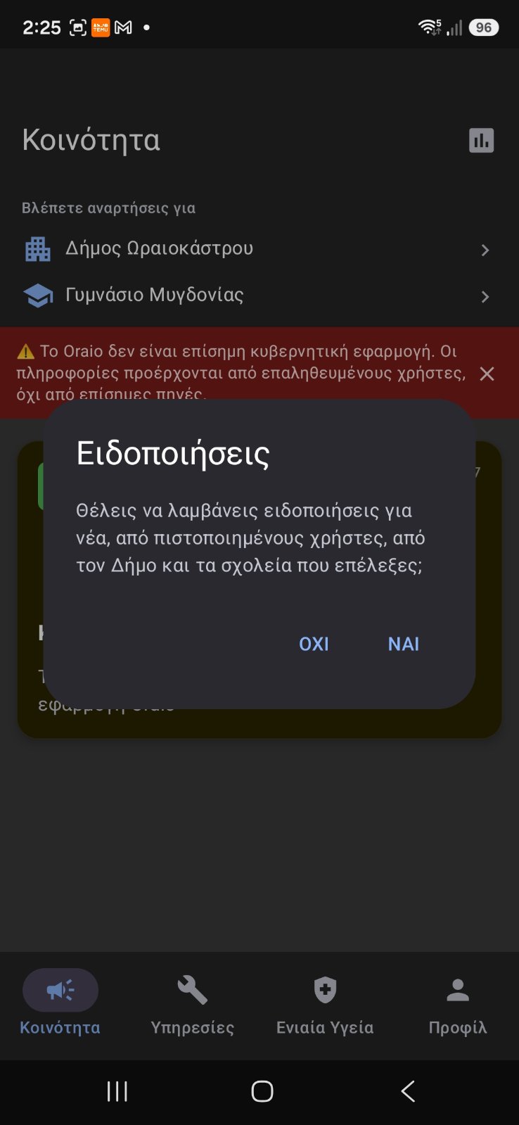 Το παράθυρο ειδοποιήσεων της εφαρμογής (όχι του συστήματος)